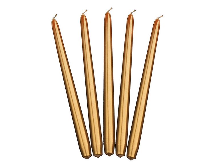 PartyDeco, świeca stożkowa metalizowana, złota, 29 cm, 10 szt.