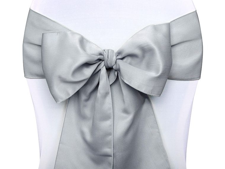 PartyDeco, szarfy na krzesło, srebrny, 0,15-2,75 m, 10 szt.