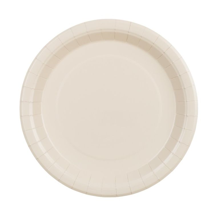 PartyDeco, talerzyki papierowe, beż, 23 cm, 6 szt.