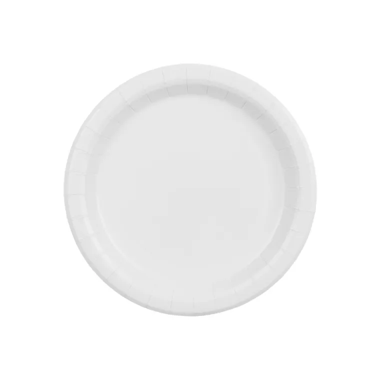 PartyDeco, talerzyki papierowe, biały, 18 cm, 6 szt.