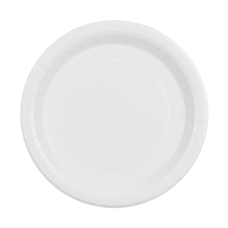 PartyDeco, talerzyki papierowe, biały, 23 cm, 6 szt.