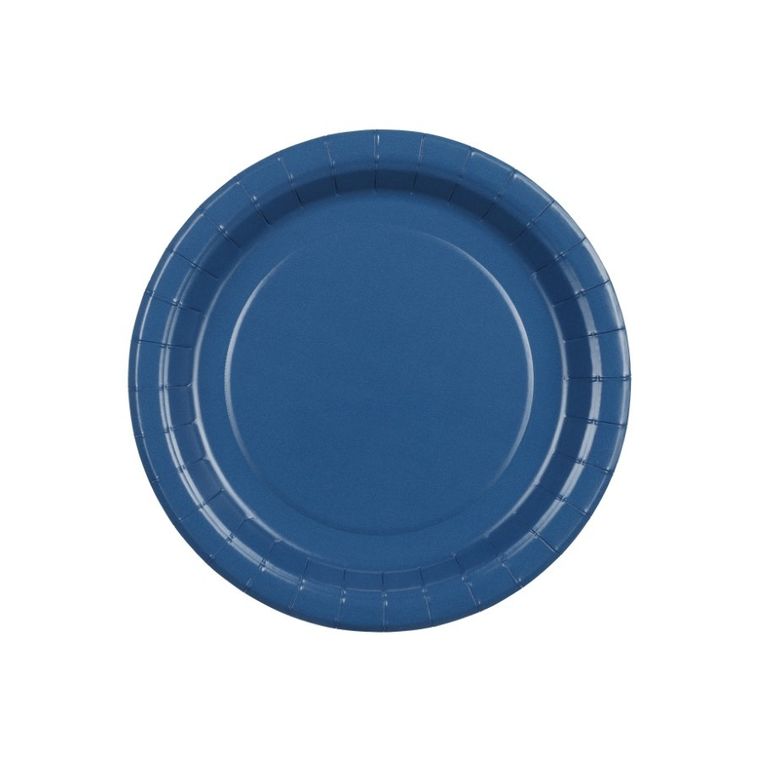 PartyDeco, talerzyki papierowe, granatowy, 18 cm, 6 szt.