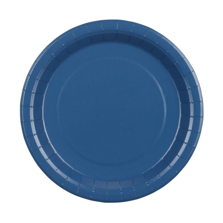 PartyDeco, talerzyki papierowe, granatowy, 23 cm, 6 szt.