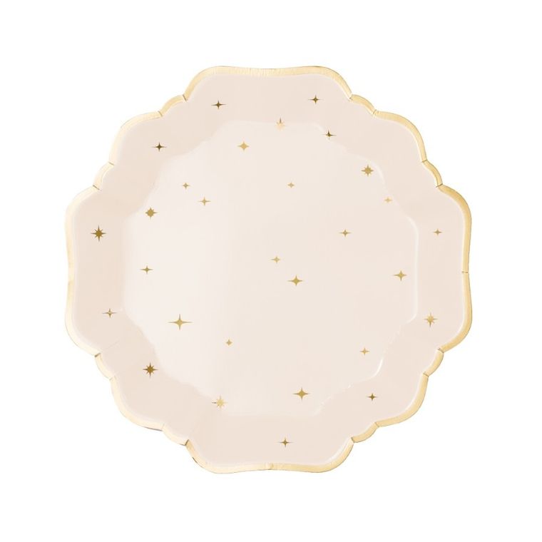 PartyDeco, talerzyki papierowe, gwiazdki, 21 cm, 6 szt.