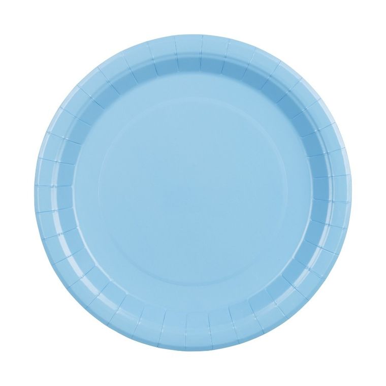 PartyDeco, talerzyki papierowe, jasny niebieski, 23 cm, 6 szt.