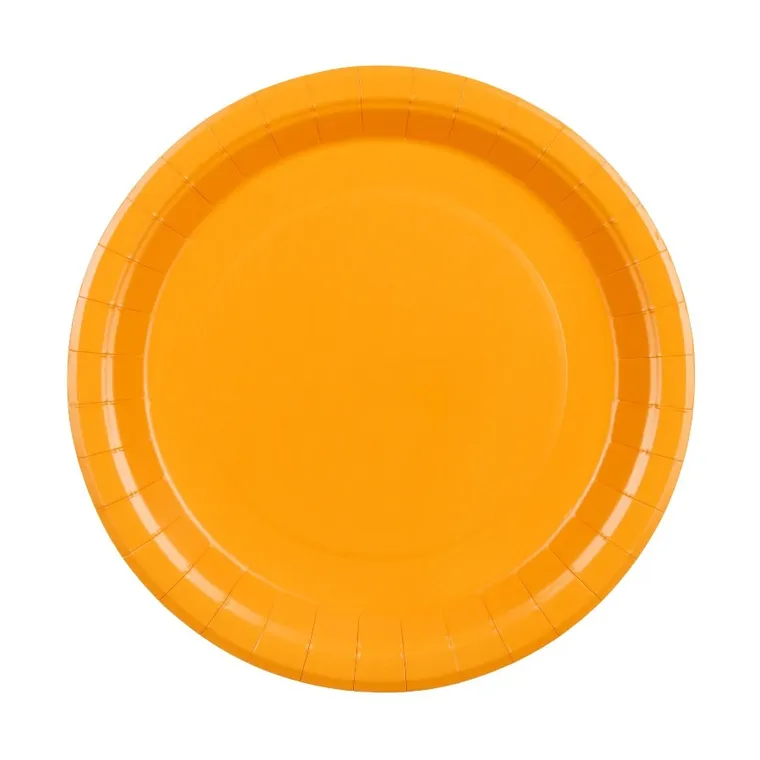 PartyDeco, talerzyki papierowe, jasny pomarańczowy, 23 cm, 6 szt.