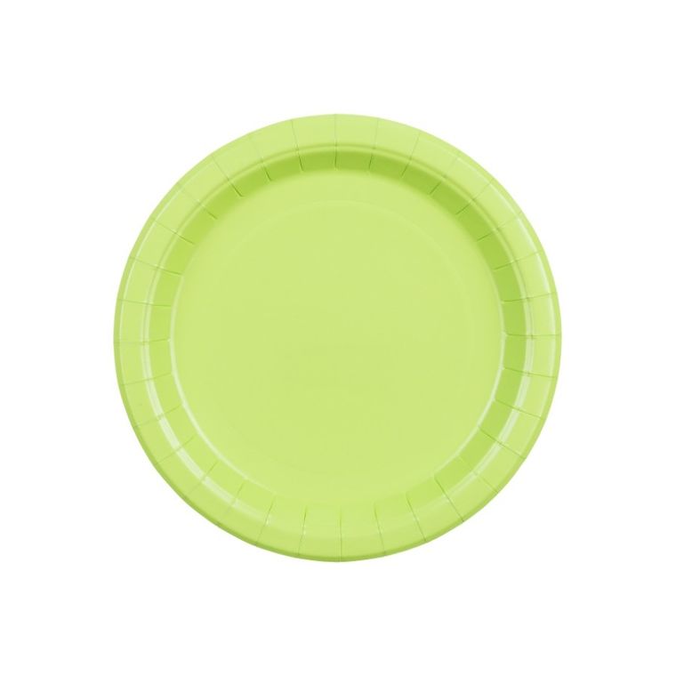 PartyDeco, talerzyki papierowe, jasny zielony, 18 cm, 6 szt.