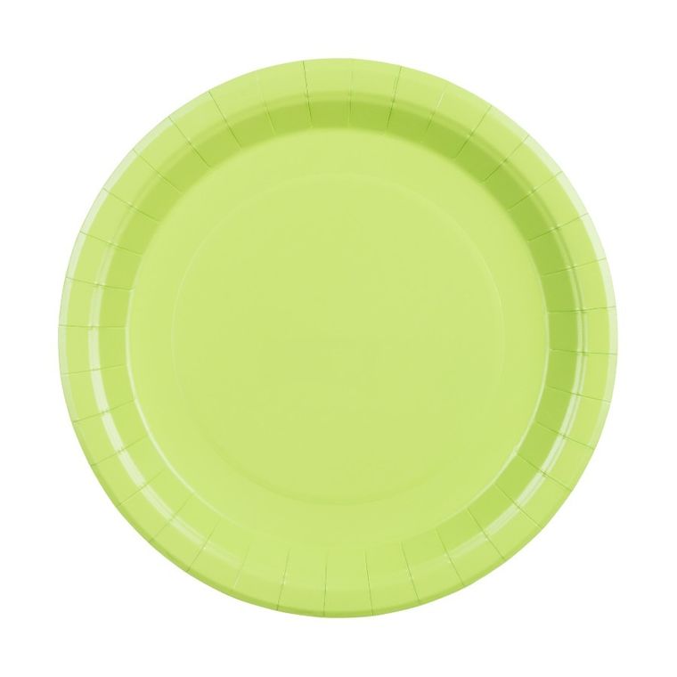 PartyDeco, talerzyki papierowe, jasny zielony, 23 cm, 6 szt.