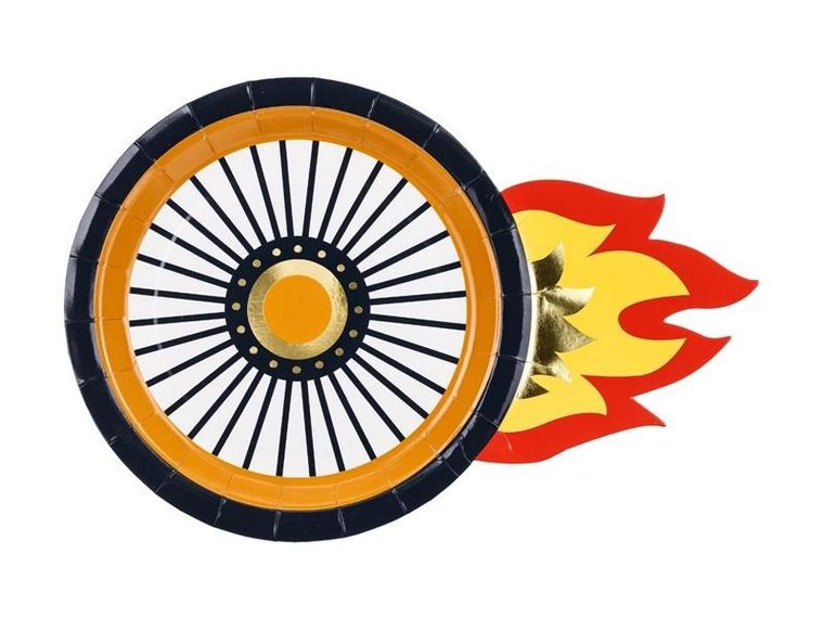 Partydeco, talerzyki papierowe, koło, 26.5-18 cm, 6 szt.