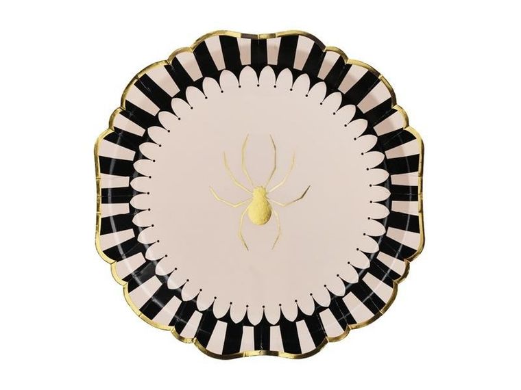 PartyDeco, talerzyki papierowe, pająk, 23 cm, 6 szt.