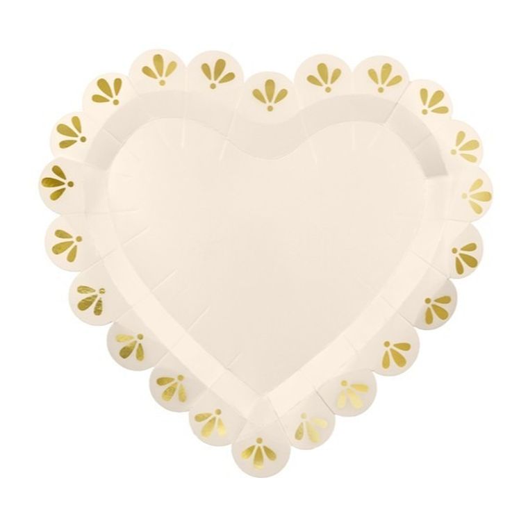 PartyDeco, talerzyki papierowe, serce, 26-24.5 cm, 6 szt.