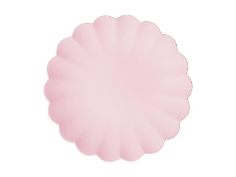 PartyDeco, talerzyki plastikowe, różowe, 22-22 cm, 4 szt.