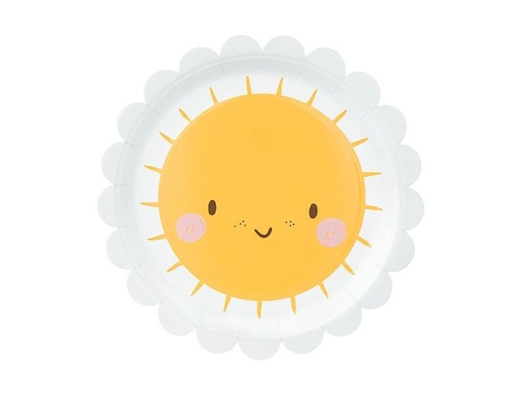 PartyDeco, talerzyki, Słoneczko, 18 cm, 6 szt.