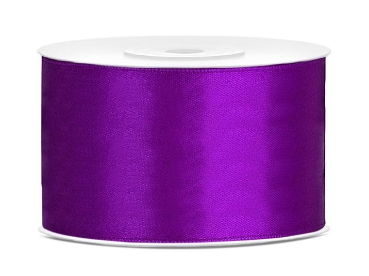 PartyDeco, tasiemka ozdobna satynowa, purpura, 38 mm, 25 m
