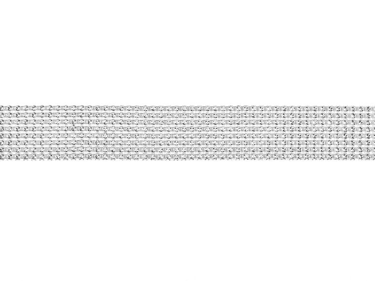 PartyDeco, taśma z cyrkoniami, srebrny, 4-900 cm