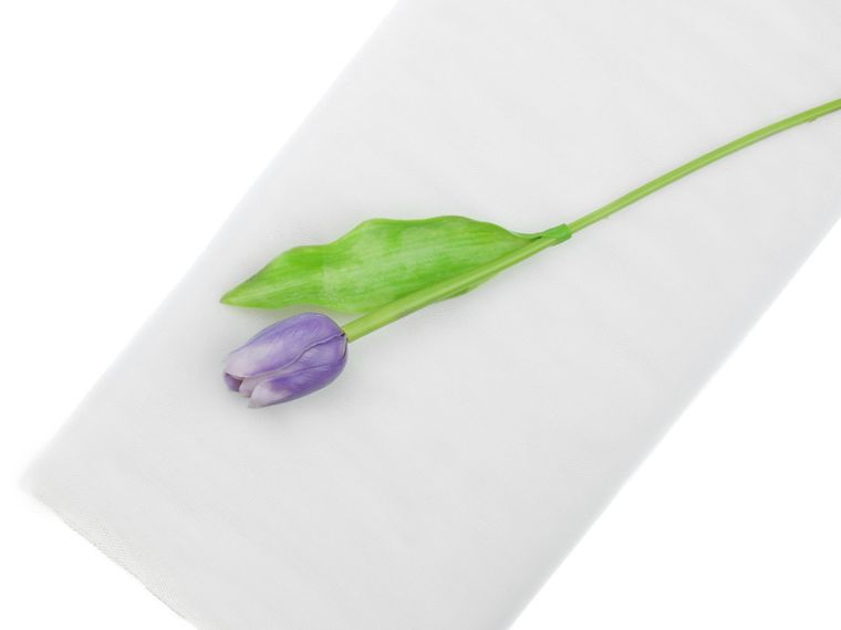 PartyDeco, tiul do dekoracji drobny, biały, 150 cmx10 m