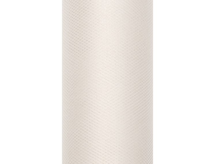 PartyDeco, tiul do dekoracji gładki, kremowy, 0,15-9 m