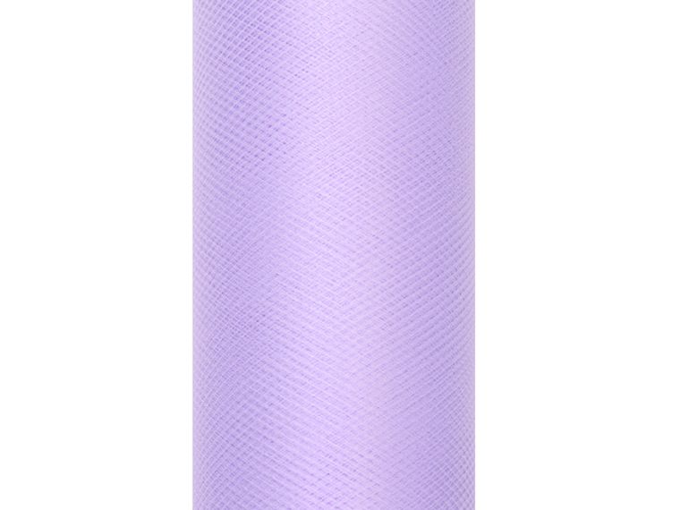 PartyDeco, tiul do dekoracji gładki, liliowy, 0,30-9 m