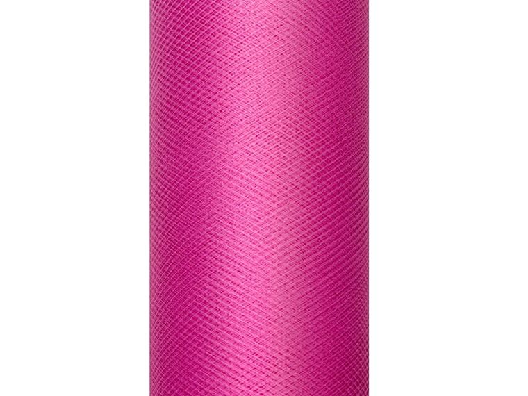 PartyDeco, tiul do dekoracji gładki, różowy, 0,15-9 m