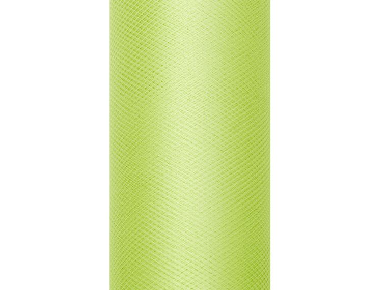 PartyDeco, tiul do dekoracji gładki, zielony jasny, 0,30-9 m
