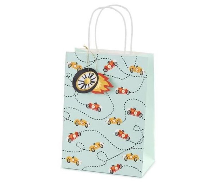 Partydeco, torebka prezentowa, autka, 10.5-18-25 cm
