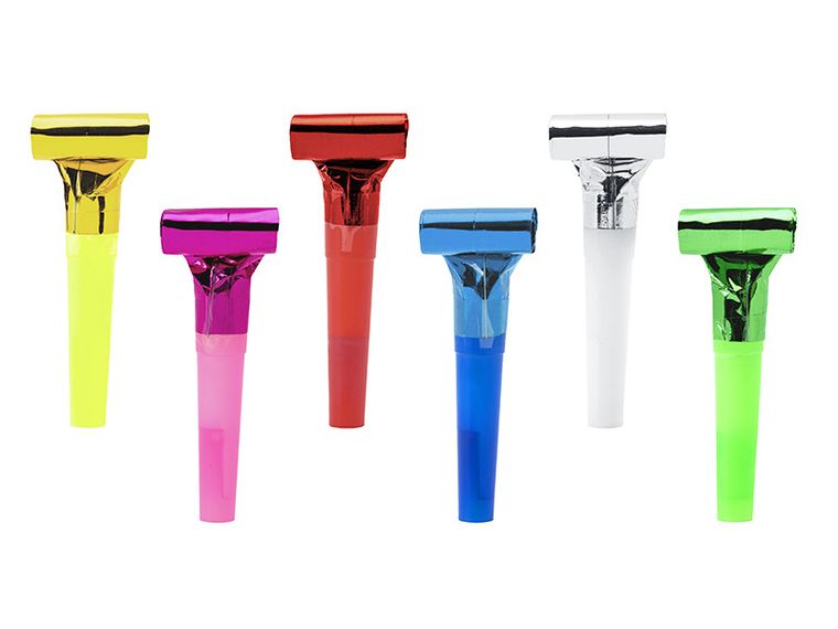 PartyDeco, urodzinowe gwizdki, mix, 6 szt.