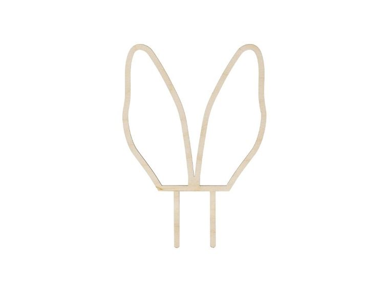 PartyDeco, Uszy Królika, drewniany topper, 20 cm