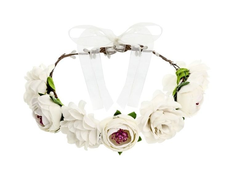 PartyDeco, wianek, biały, 17 cm