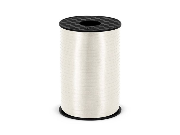 PartyDeco, wstążka ozdobna plastikowa do dekoracji prezentów, biały, 5 mm, 225 m