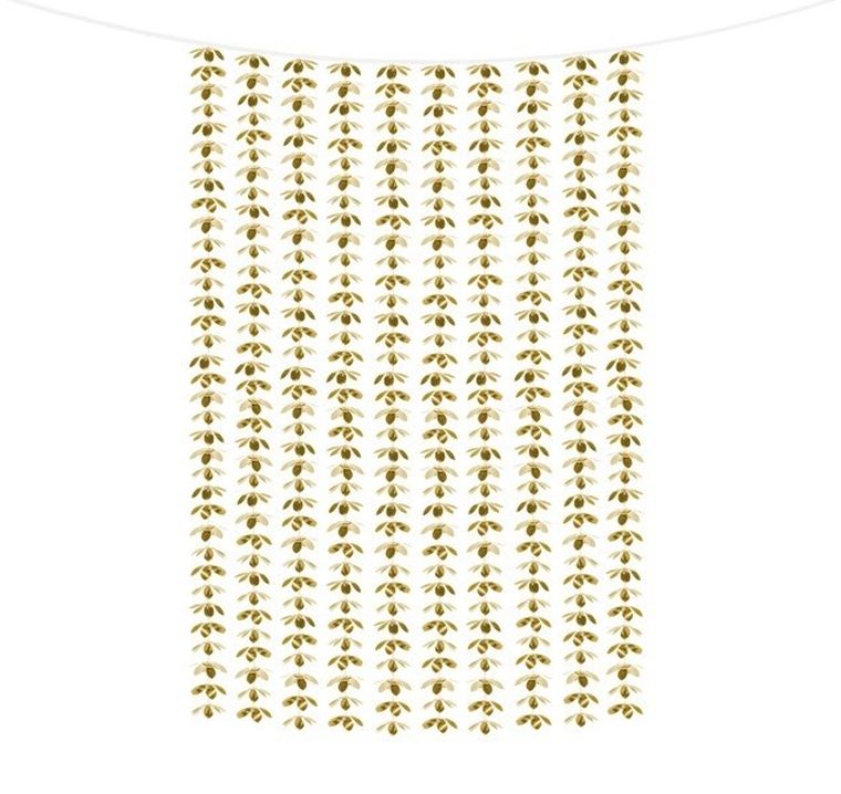 PartyDeco, zasłona dekoracyjna, girlanda na tło, kwiatki, złota, 100-210 cm