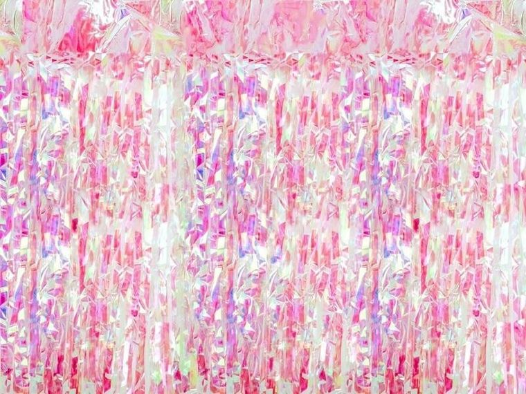PartyDeco, zasłona dekoracyjna, kurtyna party, opalizujący różowy, 100-200 cm
