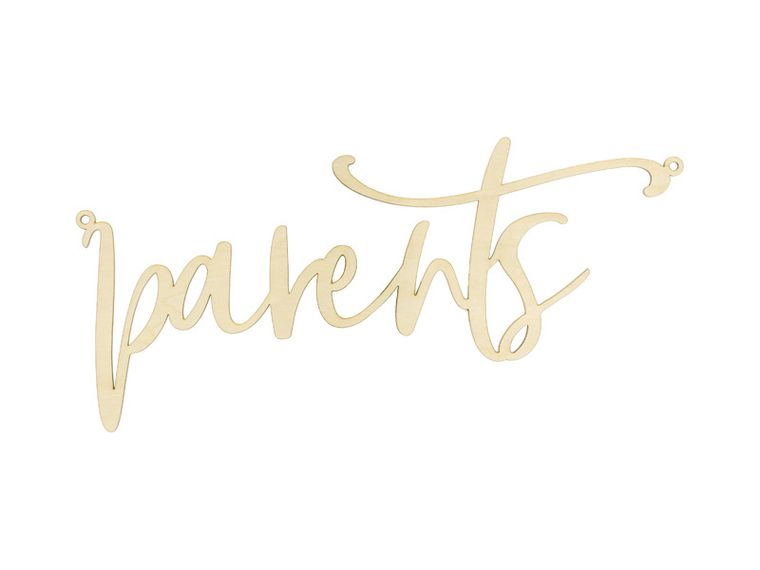 PartyDeco, zawieszka na krzesło, Parents, naturalne drewno