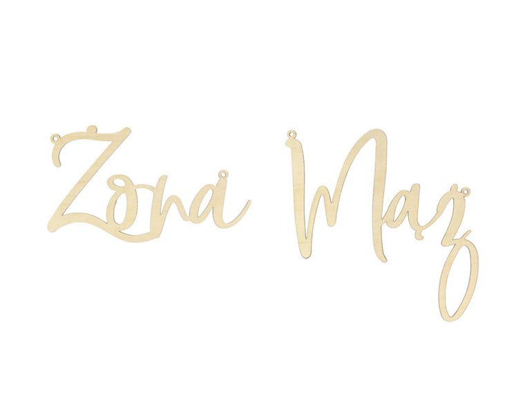 PartyDeco, zawieszki na krzesła, Żona Mąż, naturalne drewno, 2 szt.