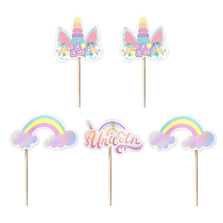 PartyPal, toppery do ciastek, jednorożec, 5 szt.