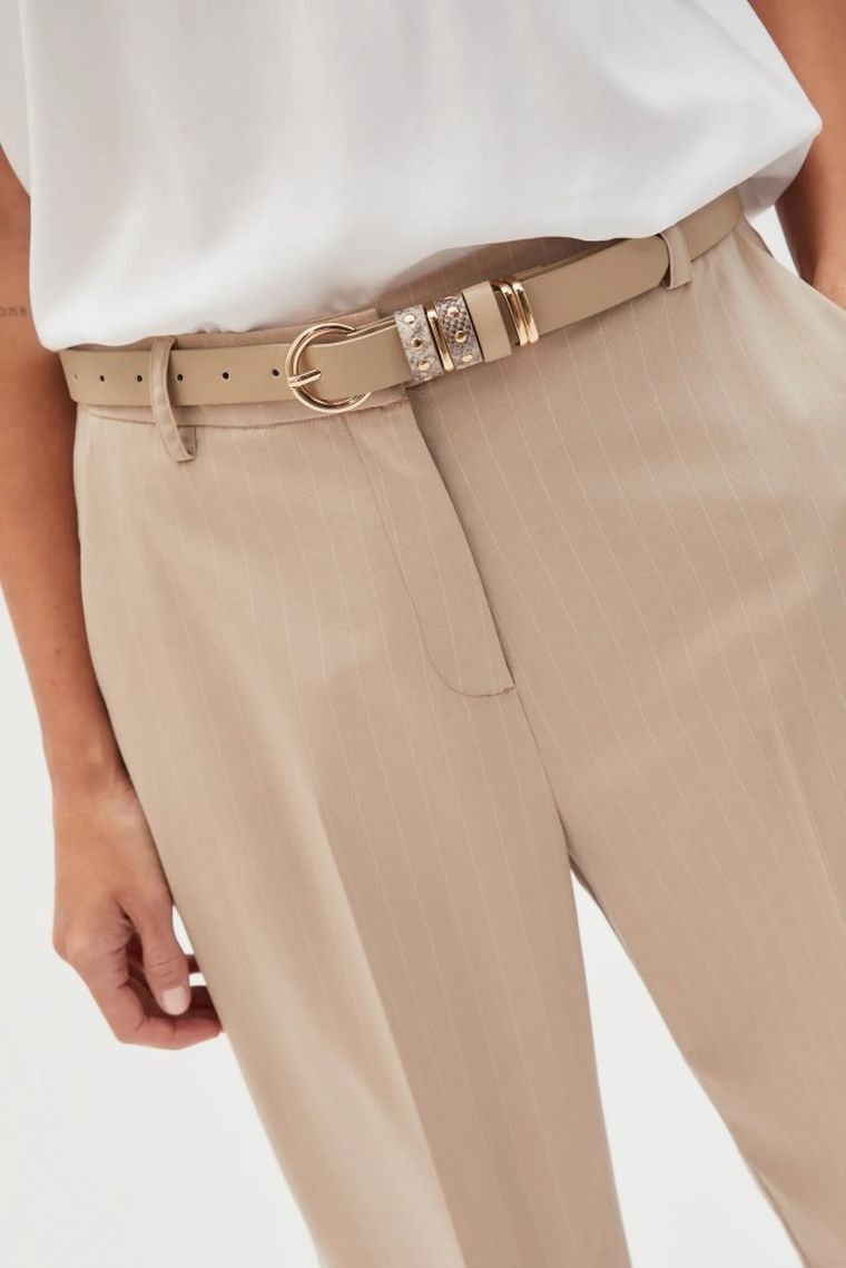 Pasek damski, beżowy, Moodo