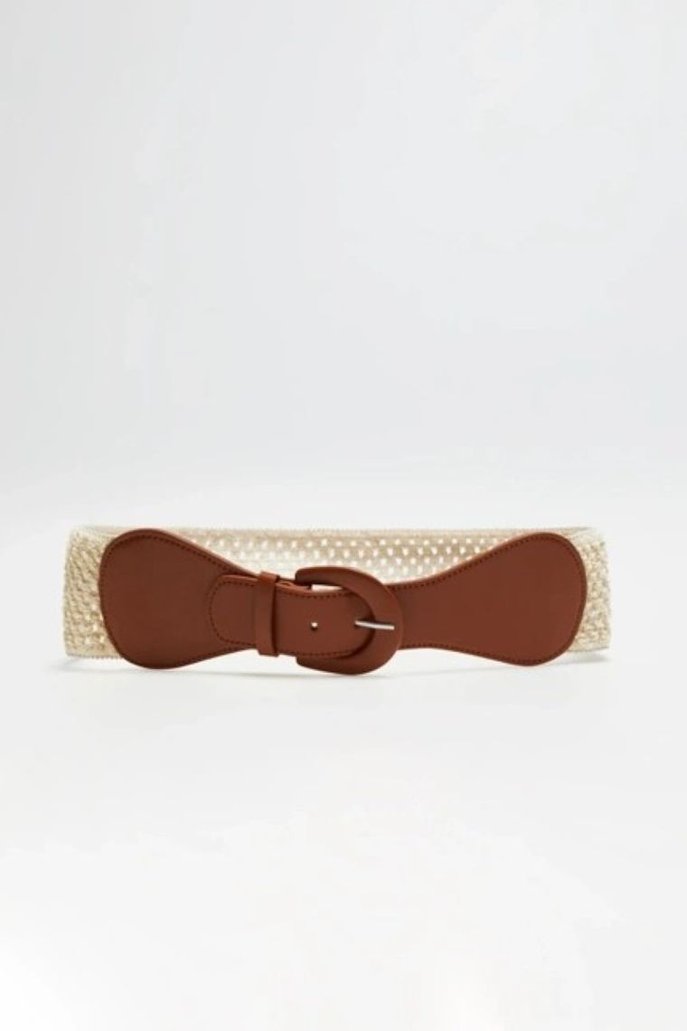 Pasek damski, beżowy, Moodo