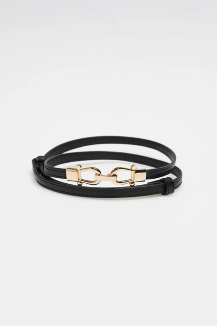 Pasek damski, czarny, Moodo