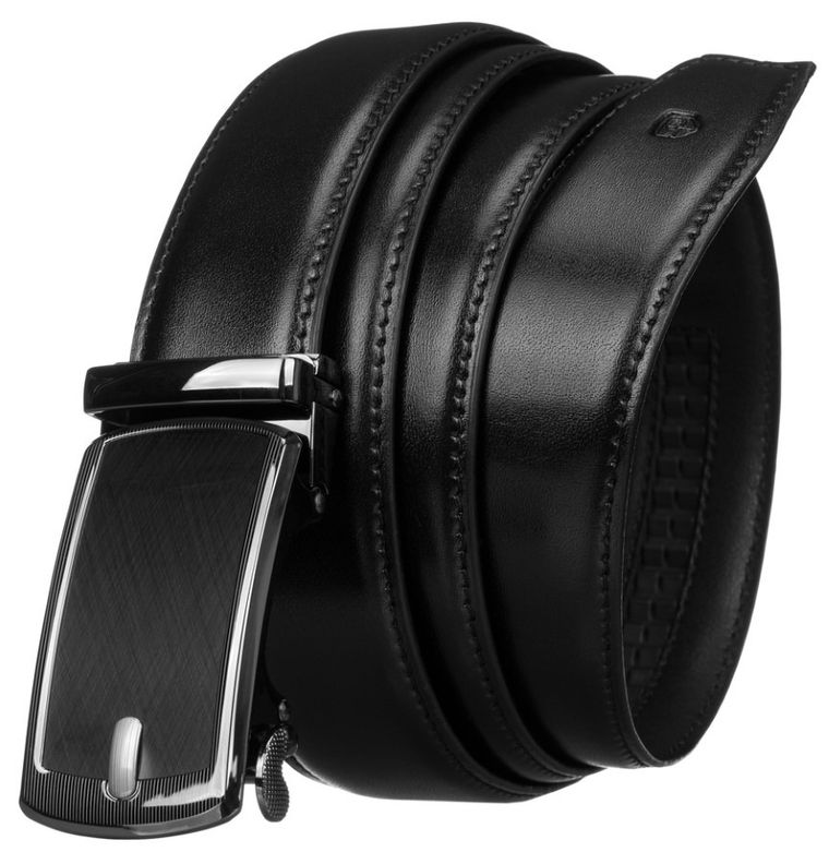 Pasek męski, czarny, skórzany, Peterson