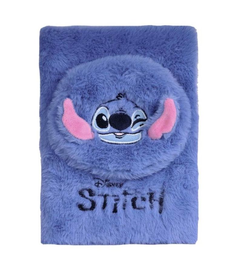 Paso, Lilo i Stitch, pamietnik z kieszonką, pluszowy, A5, 96 kartek, linia, niebieski
