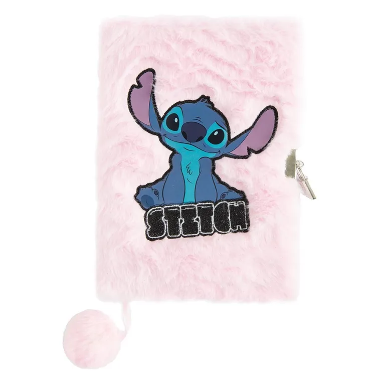 Paso, Lilo i Stitch, pamiętnik z kłódką, pluszowy, A5, 96 kartek, linia, różowy