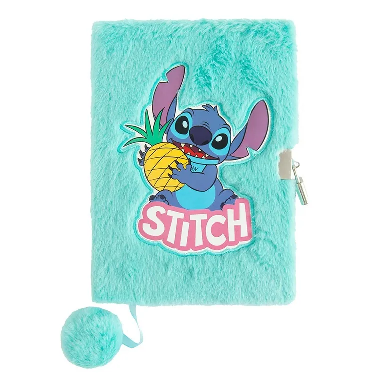 Paso, Lilo i Stitch, pamiętnik z kłódką, pluszowy, A5, 96 kartek, linia, zielony