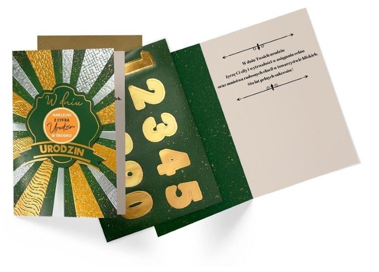 Passion Cards, karnet urodzinowy, wymienne cyferki