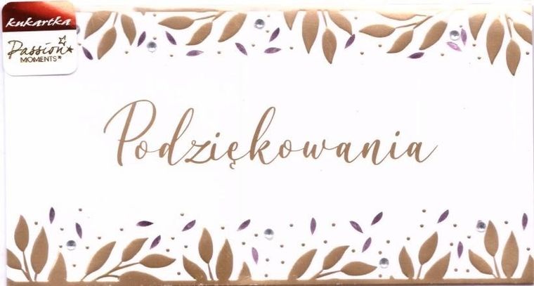 Passion Cards, karnet z kopertą, Podziękowanie, 114-215 mm