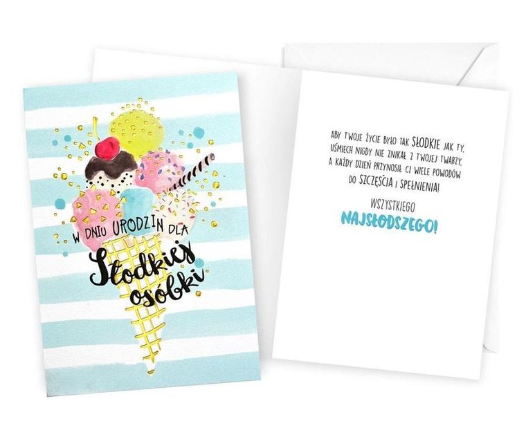 Passion Cards, kartka, W dniu urodzin, lody