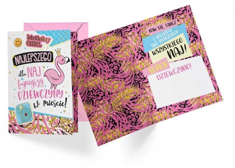 Passion Cards, kartka z kopertą, urodziny, B6, flaming