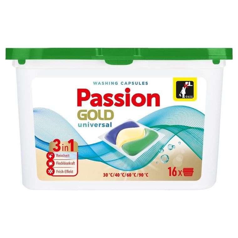 Passion Gold, kapsułki do prania 3w1, universalne, 16 szt.