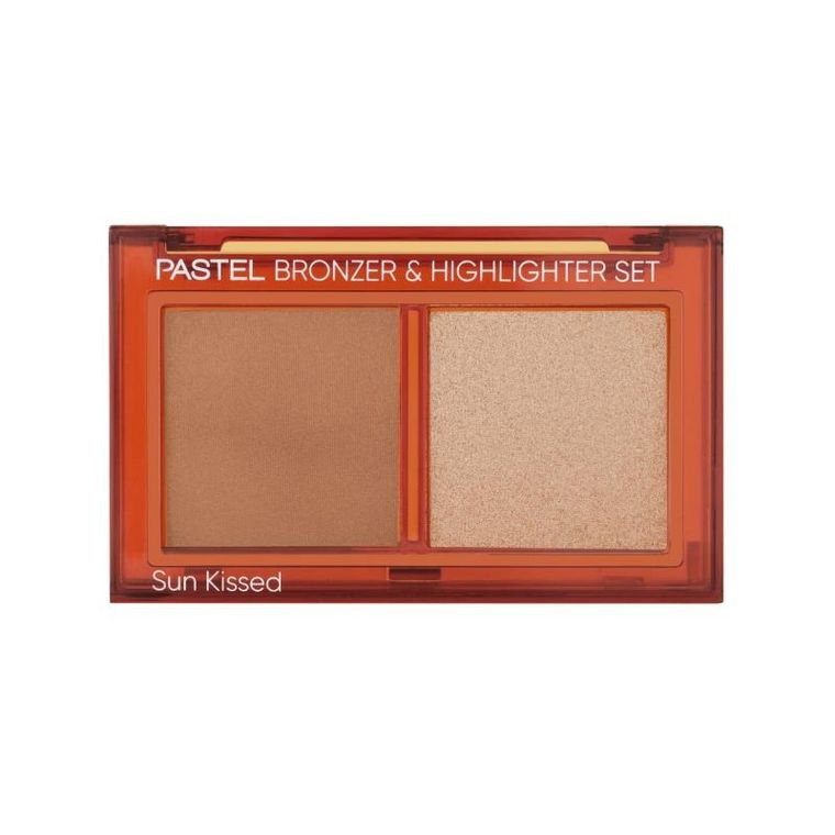 Pastel, Bronzer & Highlighter Set, zestaw do konturowania twarzy, nr 01 sun kissed