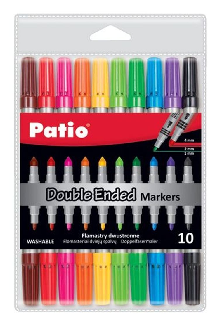 Patio, flamastry dwustronne, 10 kolorów