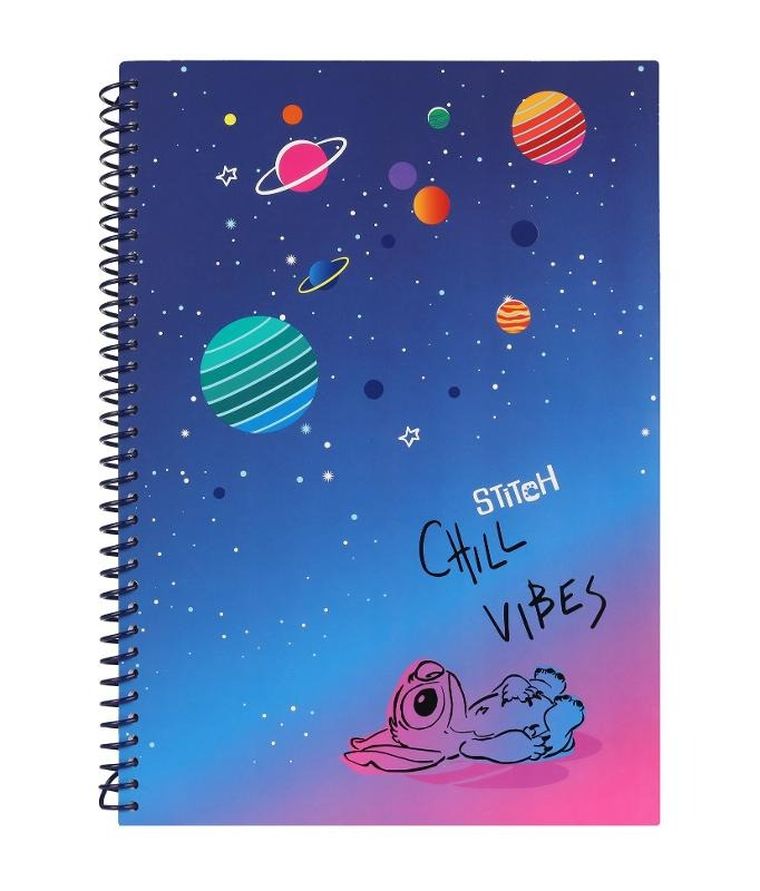 Patio, Lilo i Stitch, kołobrulion A4, plastikowa spirala, 100 kartek, wzór 3, 1 szt.