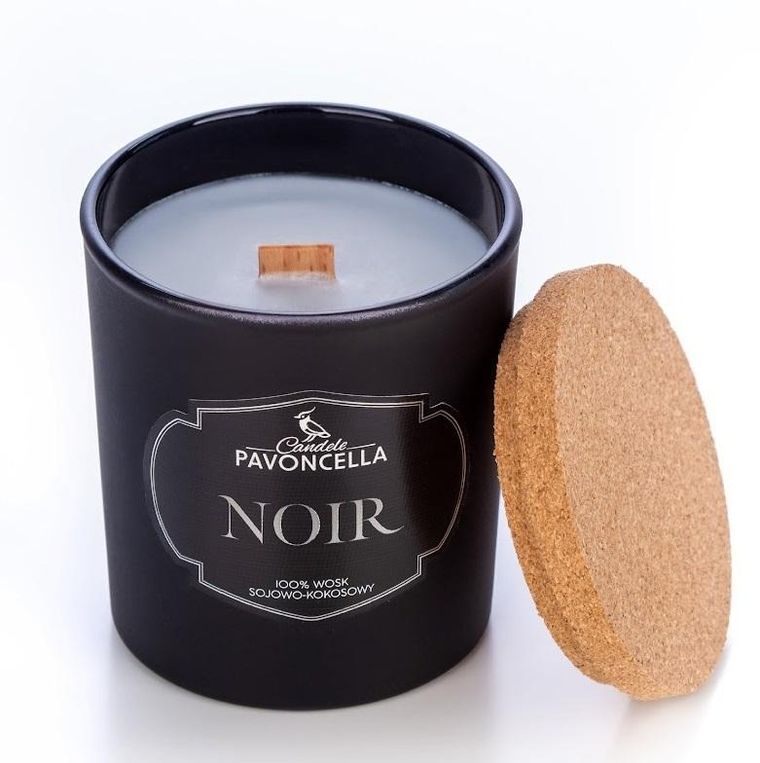 Pavoncella, świeczka sojowa, Noir, czarna, 135g